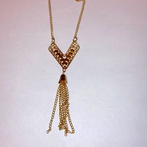 Gold Dangly Necklace w/ Tassles